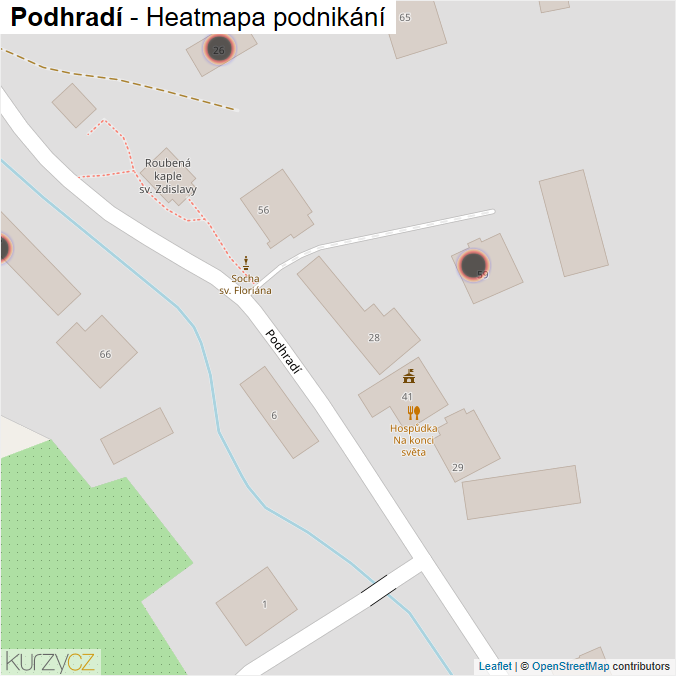 Mapa Podhradí - Firmy v obci.