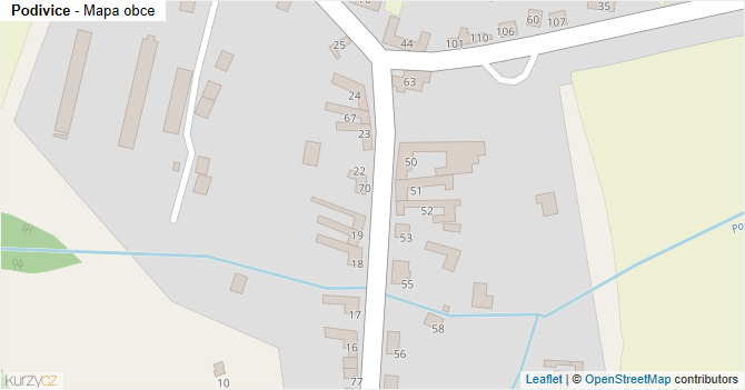 Podivice - mapa obce