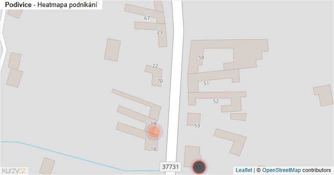 Podivice - mapa podnikání