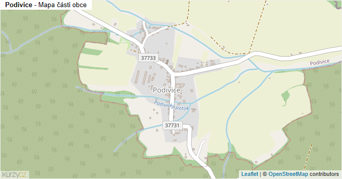 Podivice - mapa části obce