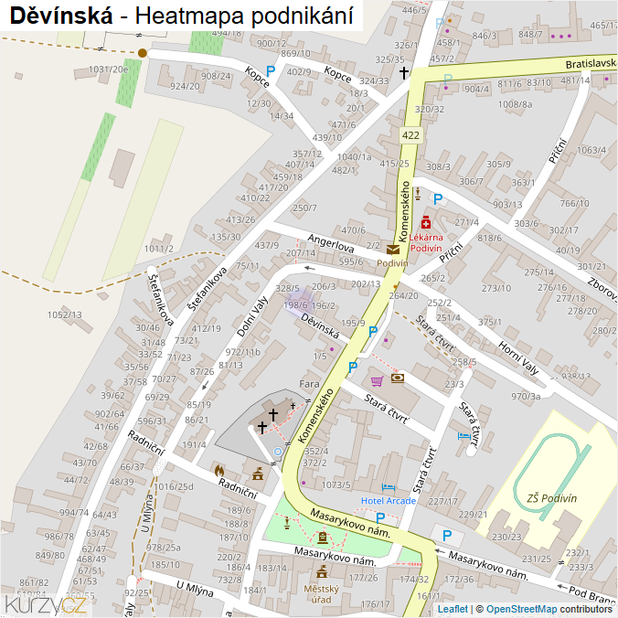 Mapa Děvínská - Firmy v ulici.