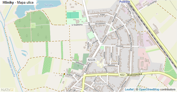 Hliníky - mapa ulice