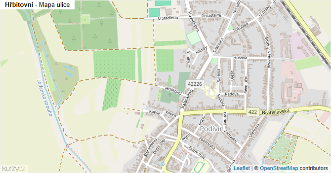 Hřbitovní - mapa ulice