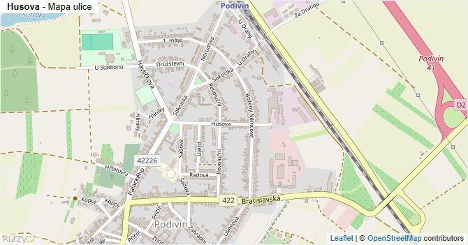 Husova - mapa ulice