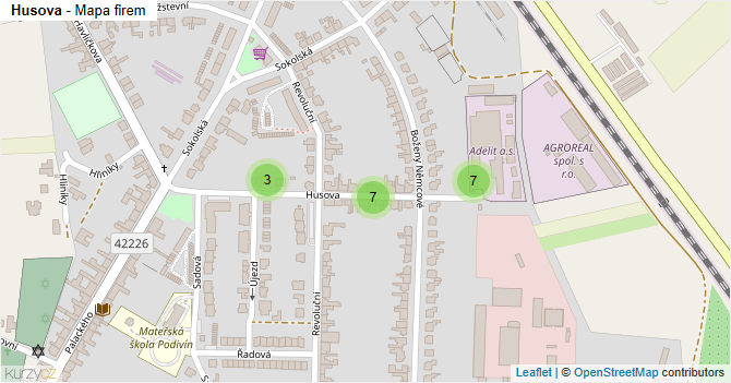 Husova - mapa firem