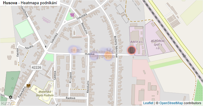 Husova - mapa podnikání