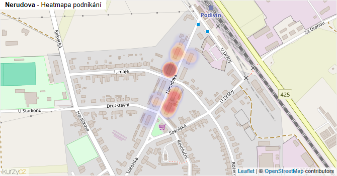 Nerudova - mapa podnikání
