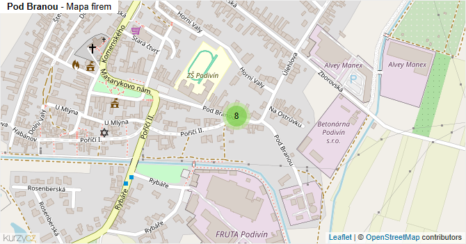 Pod Branou - mapa firem