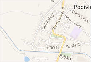 Radniční v obci Podivín - mapa ulice