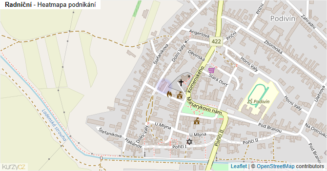 Radniční - mapa podnikání