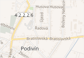 Řadová v obci Podivín - mapa ulice