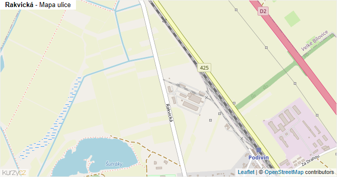 Rakvická - mapa ulice