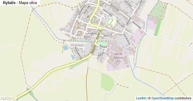 Rybáře - mapa ulice