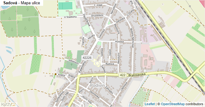 Sadová - mapa ulice