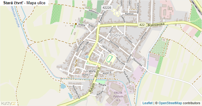 Stará čtvrť - mapa ulice