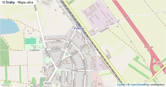 U Dráhy - mapa ulice
