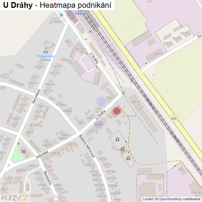 Mapa U Dráhy - Firmy v ulici.