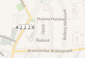 Újezd v obci Podivín - mapa ulice