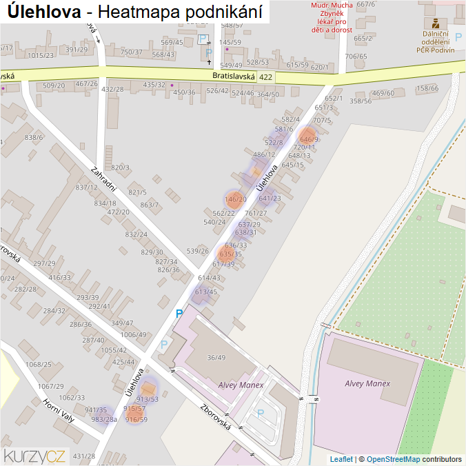 Mapa Úlehlova - Firmy v ulici.