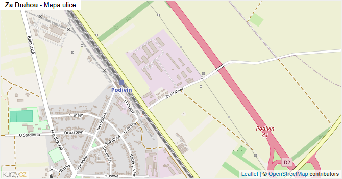 Za Drahou - mapa ulice