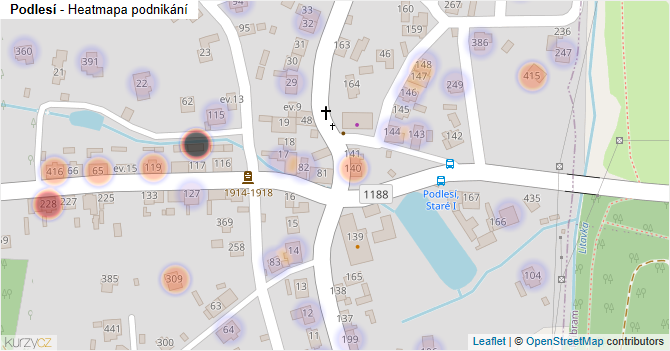 Podlesí - mapa podnikání