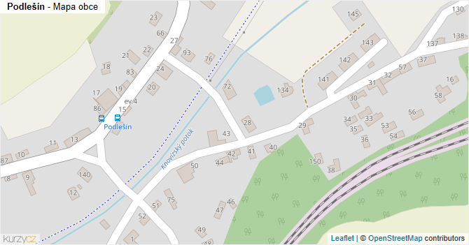 Podlešín - mapa obce