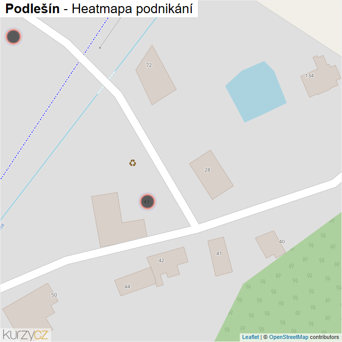 Mapa Podlešín - Firmy v obci.