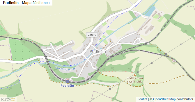 Podlešín - mapa části obce