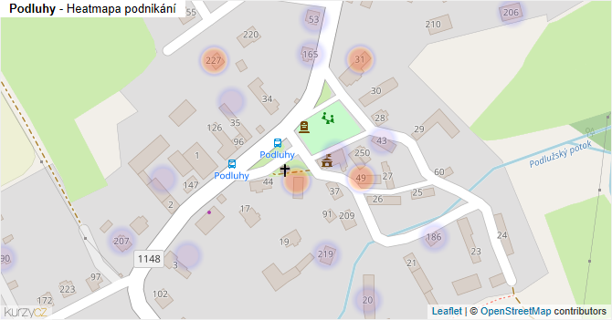 Podluhy - mapa podnikání