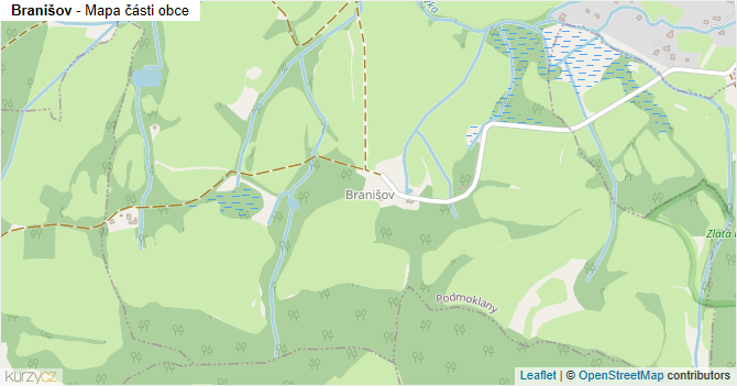 Branišov - mapa části obce