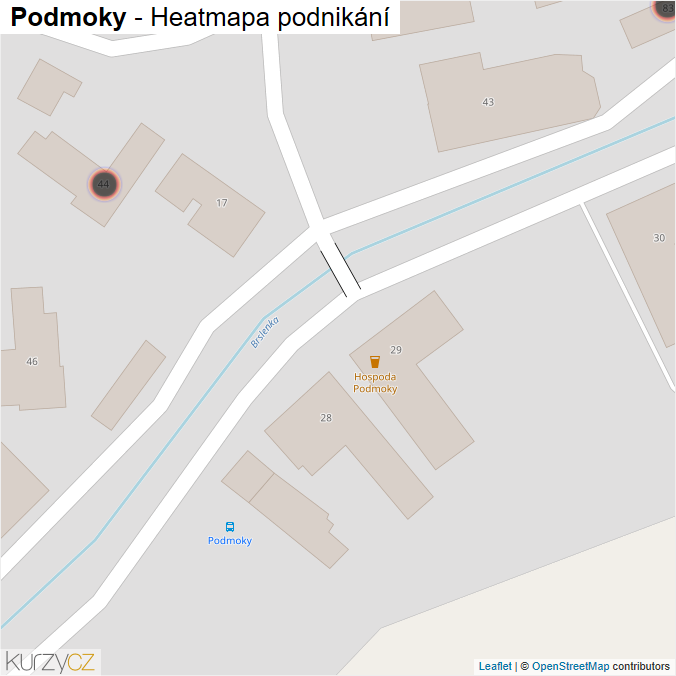 Mapa Podmoky - Firmy v obci.