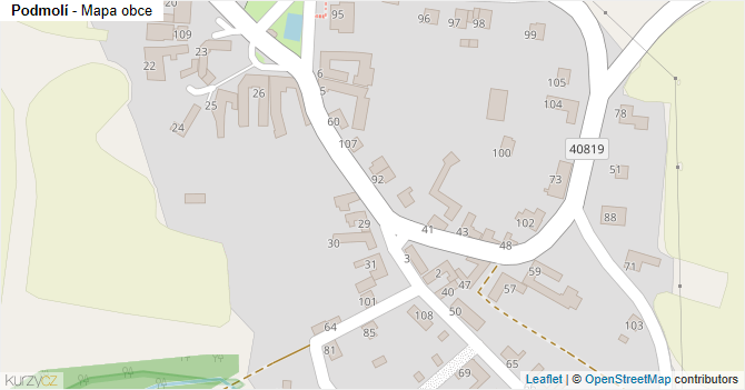 Podmolí - mapa obce