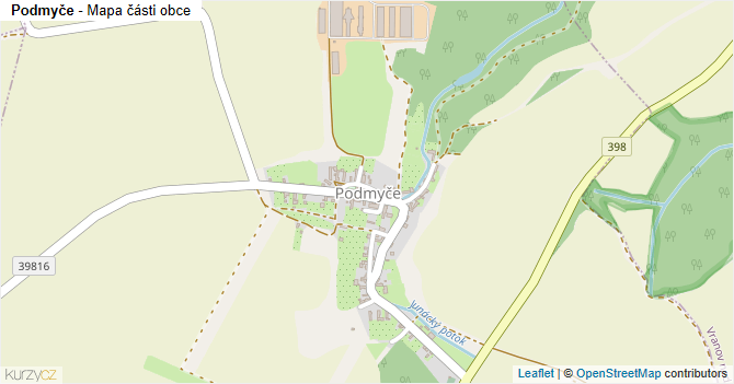 Podmyče - mapa části obce
