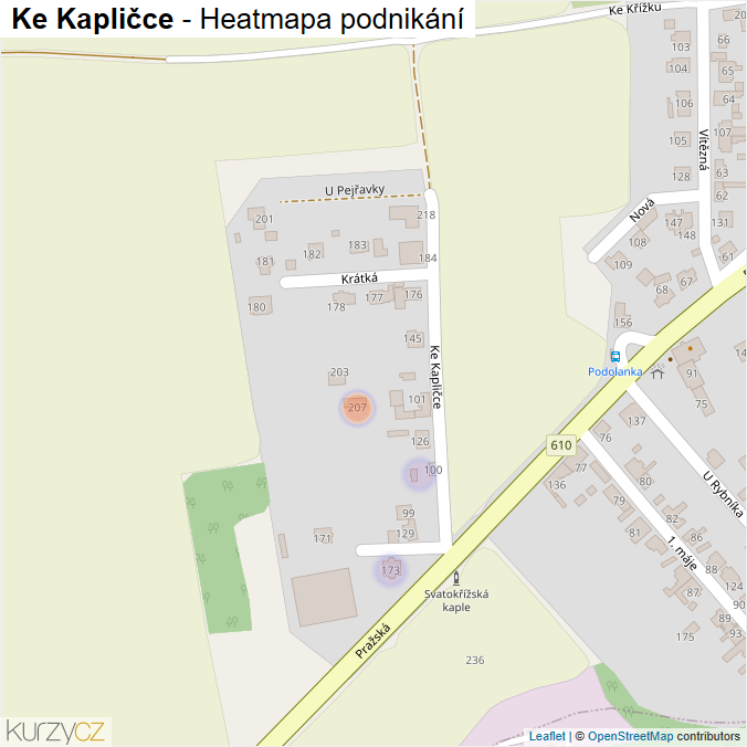 Mapa Ke Kapličce - Firmy v ulici.