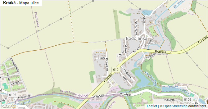 Krátká - mapa ulice
