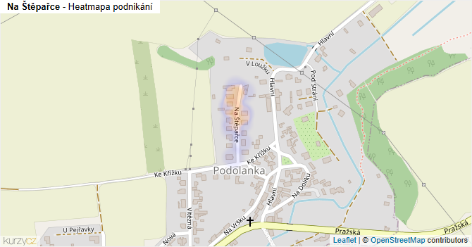 Na Štěpařce - mapa podnikání