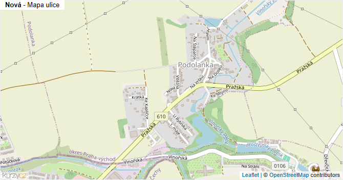 Nová - mapa ulice