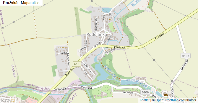Pražská - mapa ulice
