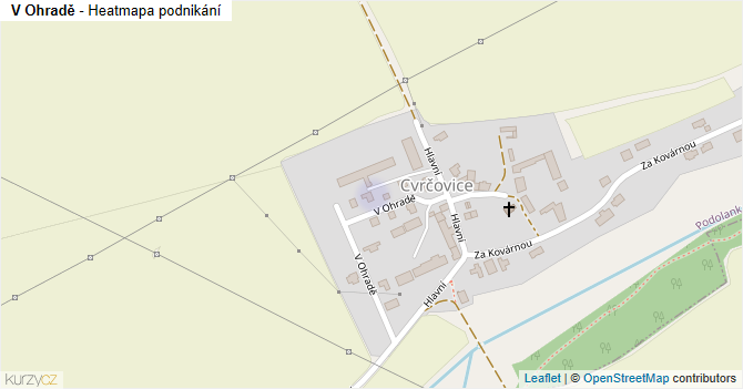 V Ohradě - mapa podnikání