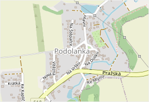 V Uličce v obci Podolanka - mapa ulice