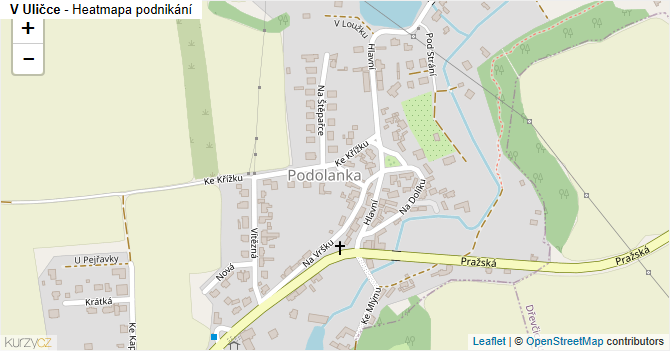 V Uličce - mapa podnikání