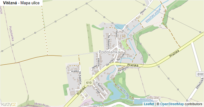 Vítězná - mapa ulice