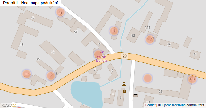 Podolí I - mapa podnikání