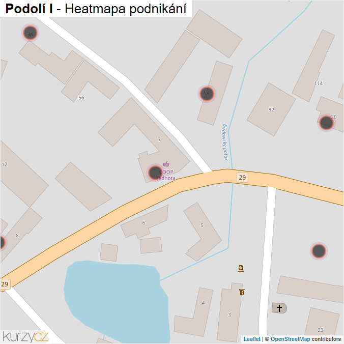 Mapa Podolí I - Firmy v obci.