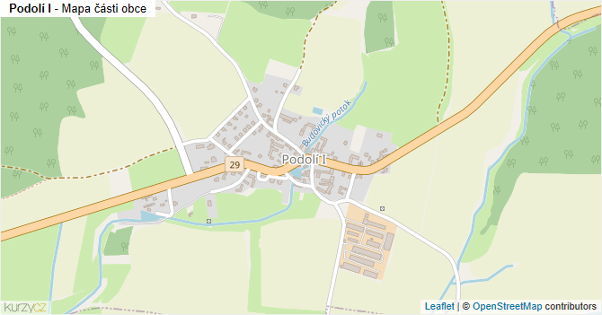Podolí I - mapa části obce
