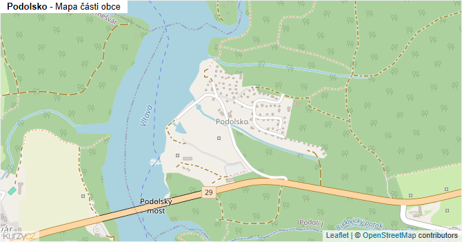 Podolsko - mapa části obce