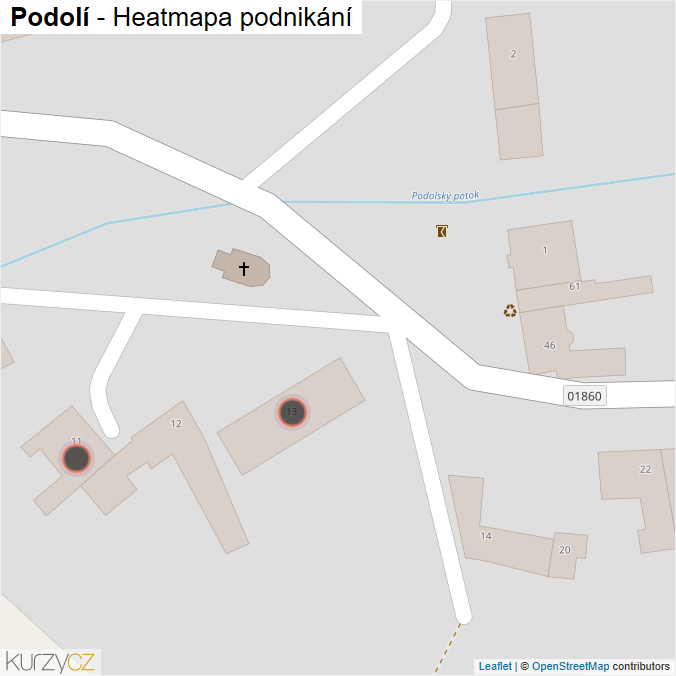 Mapa Podolí - Firmy v obci.