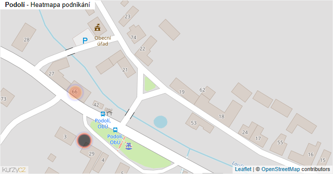 Podolí - mapa podnikání
