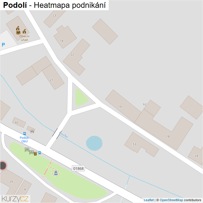 Mapa Podolí - Firmy v obci.