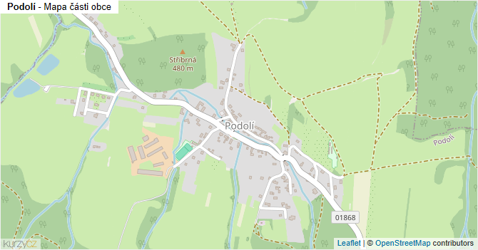 Podolí - mapa části obce